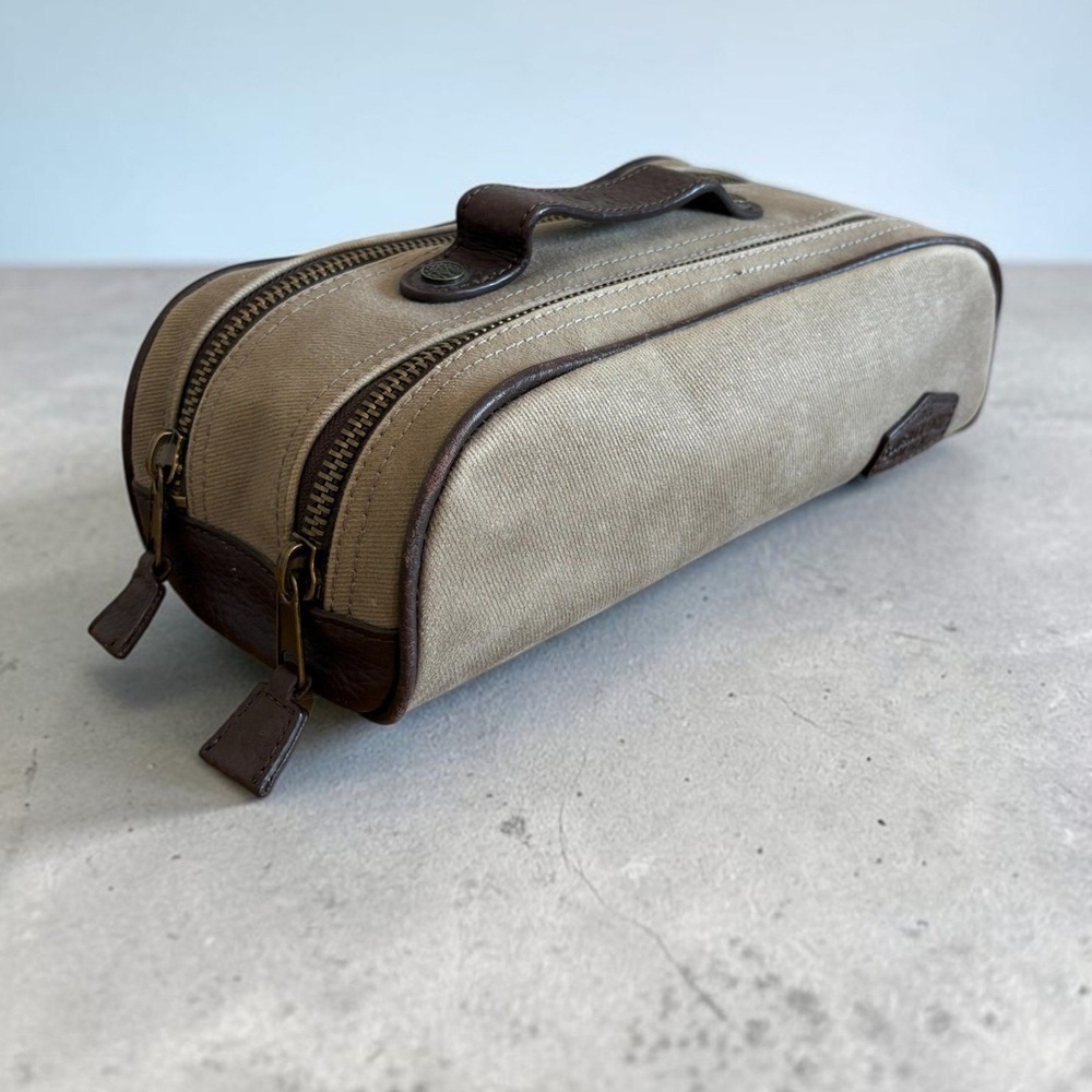 Twenty Eight & Main Disney Parks Canvas Leather Dopp Kit Toiletry Bag Khaki